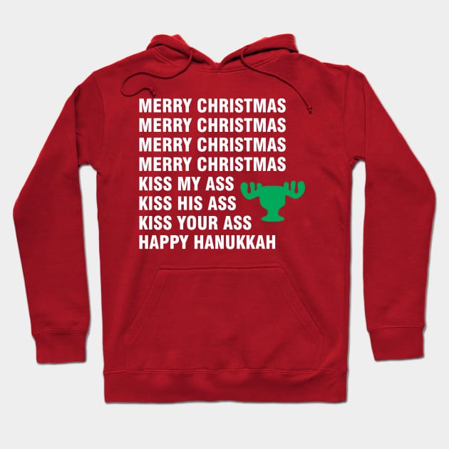 Merry Christmas Happy Hanukkah Hoodie by Make it Festive